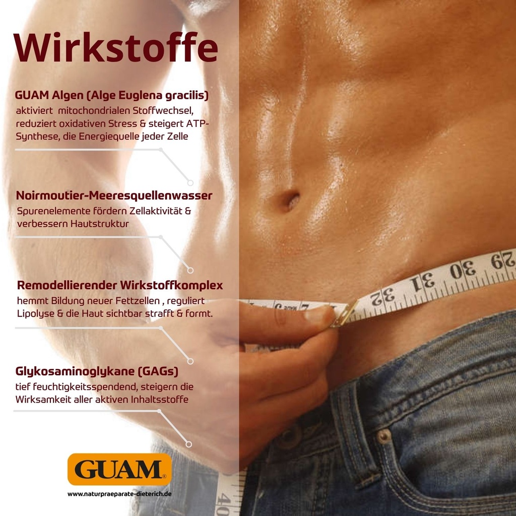 GUAM DUO UOMO stark fettreduzierende und straffende Creme für den Mann 200ml 