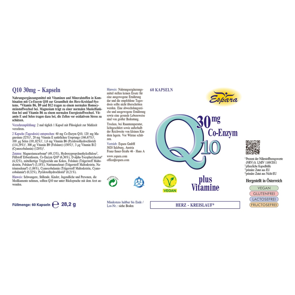 Espara Q10 30mg 60 Kps.
