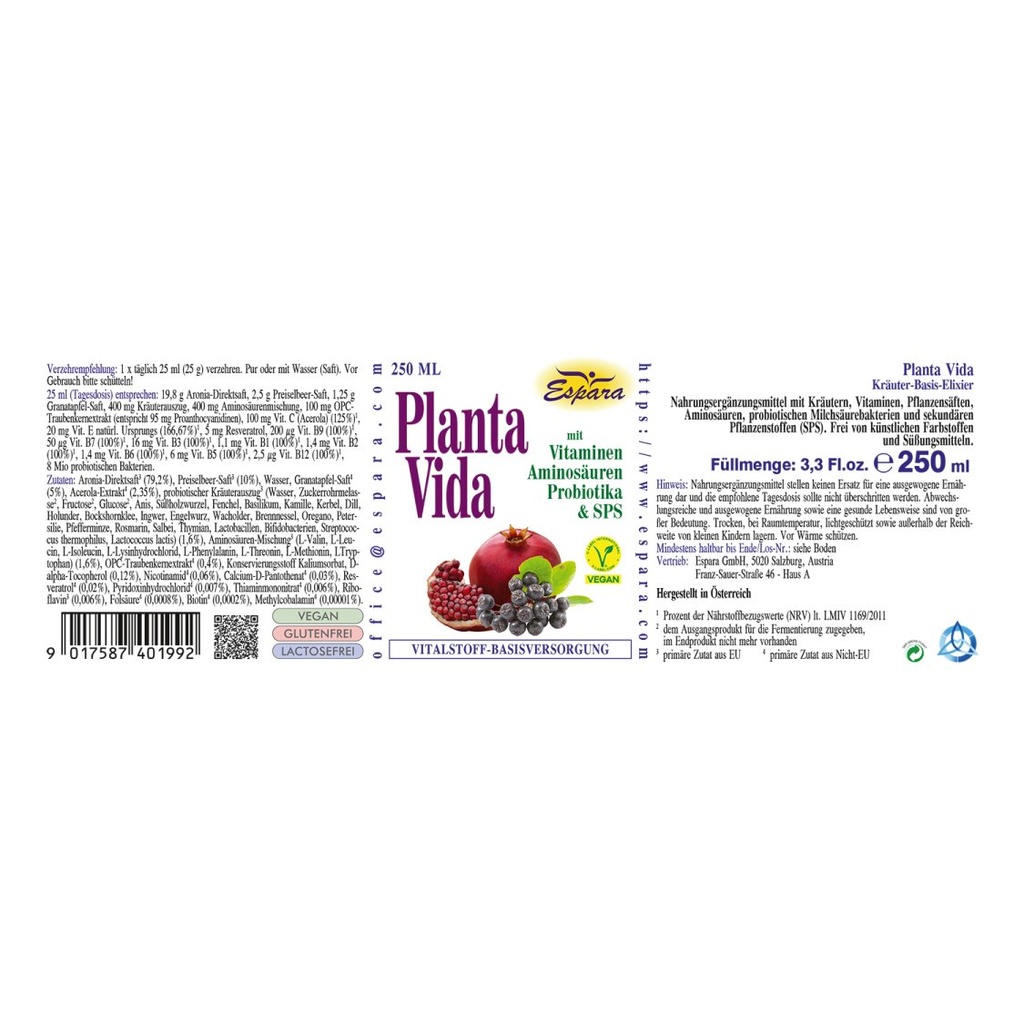 Espara Planta Vida Elixier 250 ml