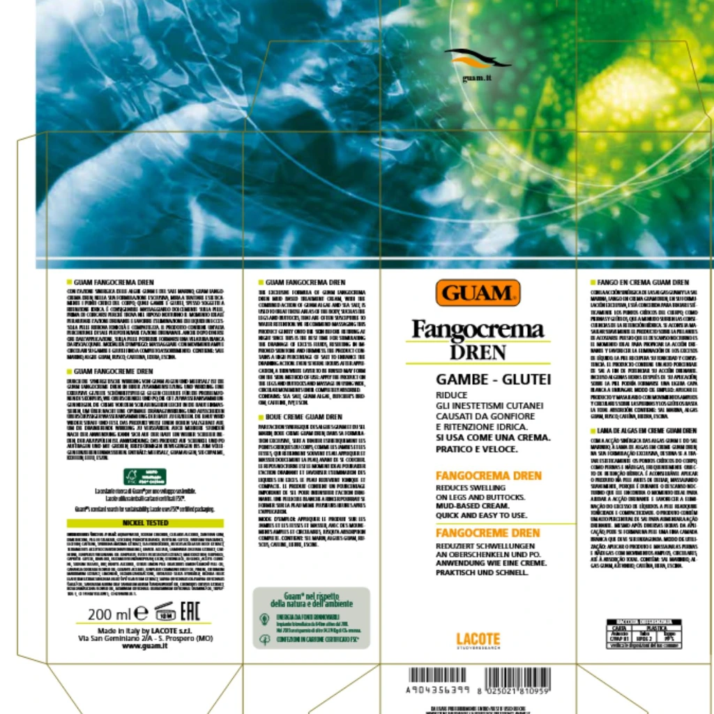 GUAM Fangocrema DREN entwässernd  Nacht 200ml 892 Verpackung.webp