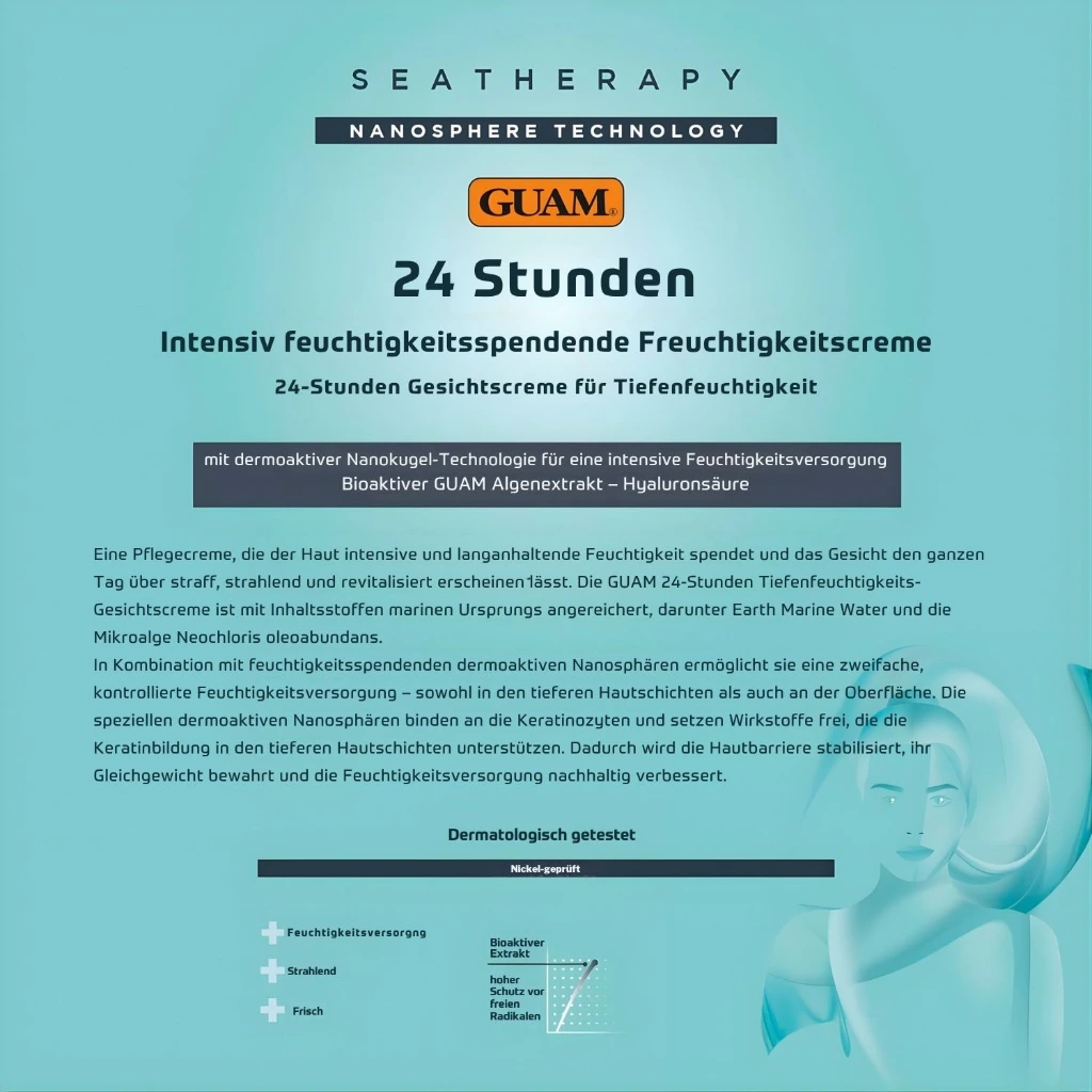 GUAM Seatherapy 24 Stunden Intensivcreme für Gesicht Hals 50ml 1130 Wirkung.webp