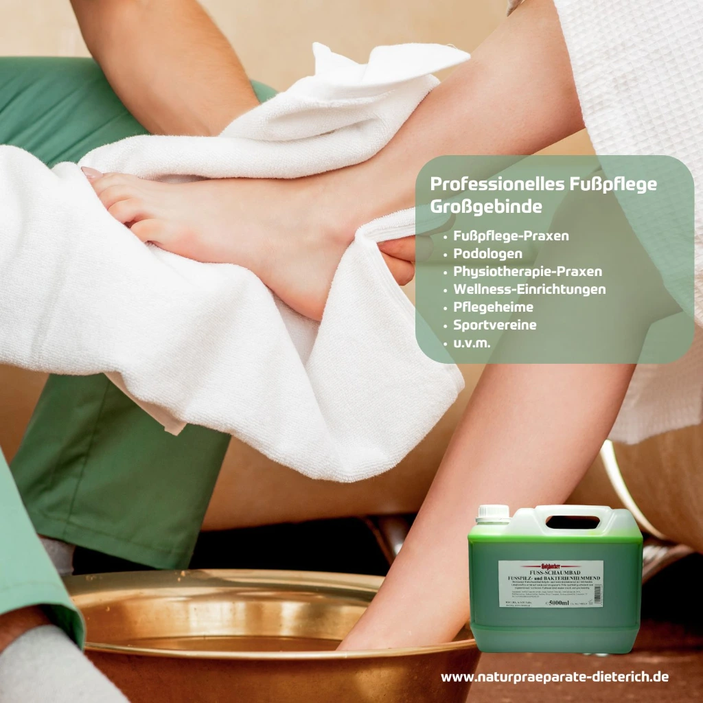 Fußschaumbad pilzhemmend 5000 ml Kanister  FUBP5000 Fußpfleger 1500x1500px.webp
