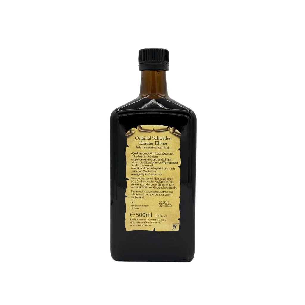 Riviera Original Schweden Kräuter Elixier 500ml SKEL0500 Back.webp