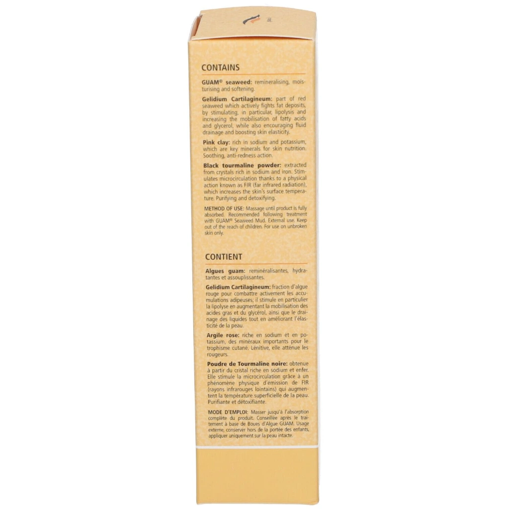 GUAM hautstraffende Fango-Gel-Creme FIR 200 ml 805-2_Verpackung Inhalt.webp