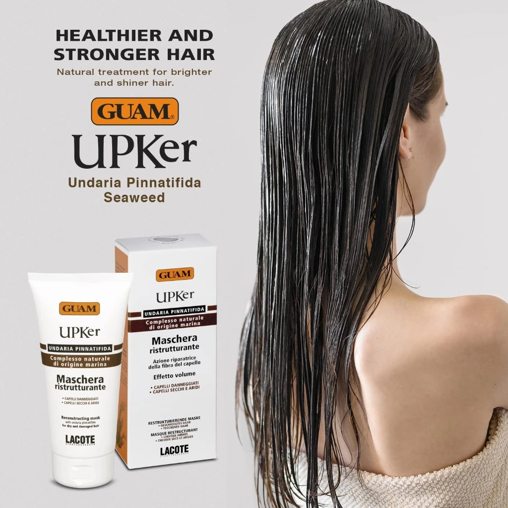 GUAM UPKer Haarkur restrukturierend für trockenes Haar Spliss Frau.webp