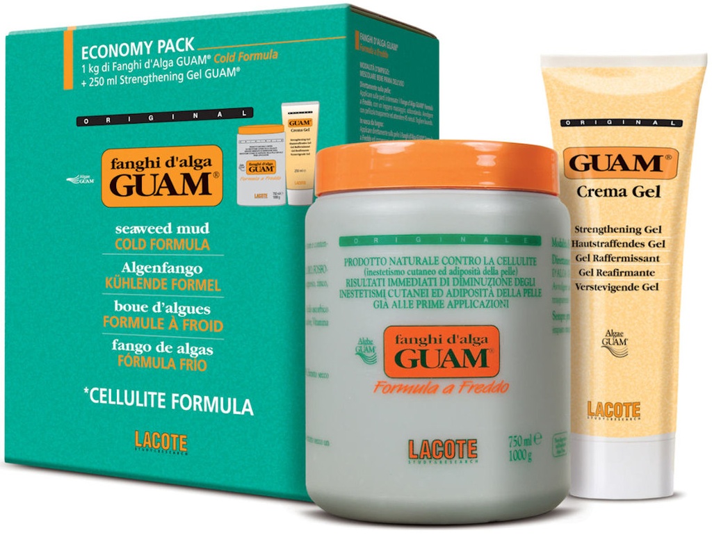 GUAM Kurpackung kühlend: 1kg Algenfango + 250ml Gel