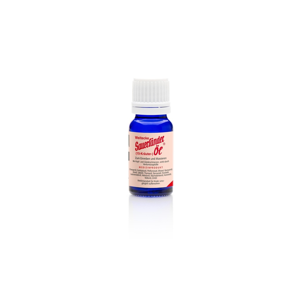 [0047]  Weltecke Sauerländer 15-Kräuter-Öl 10ml