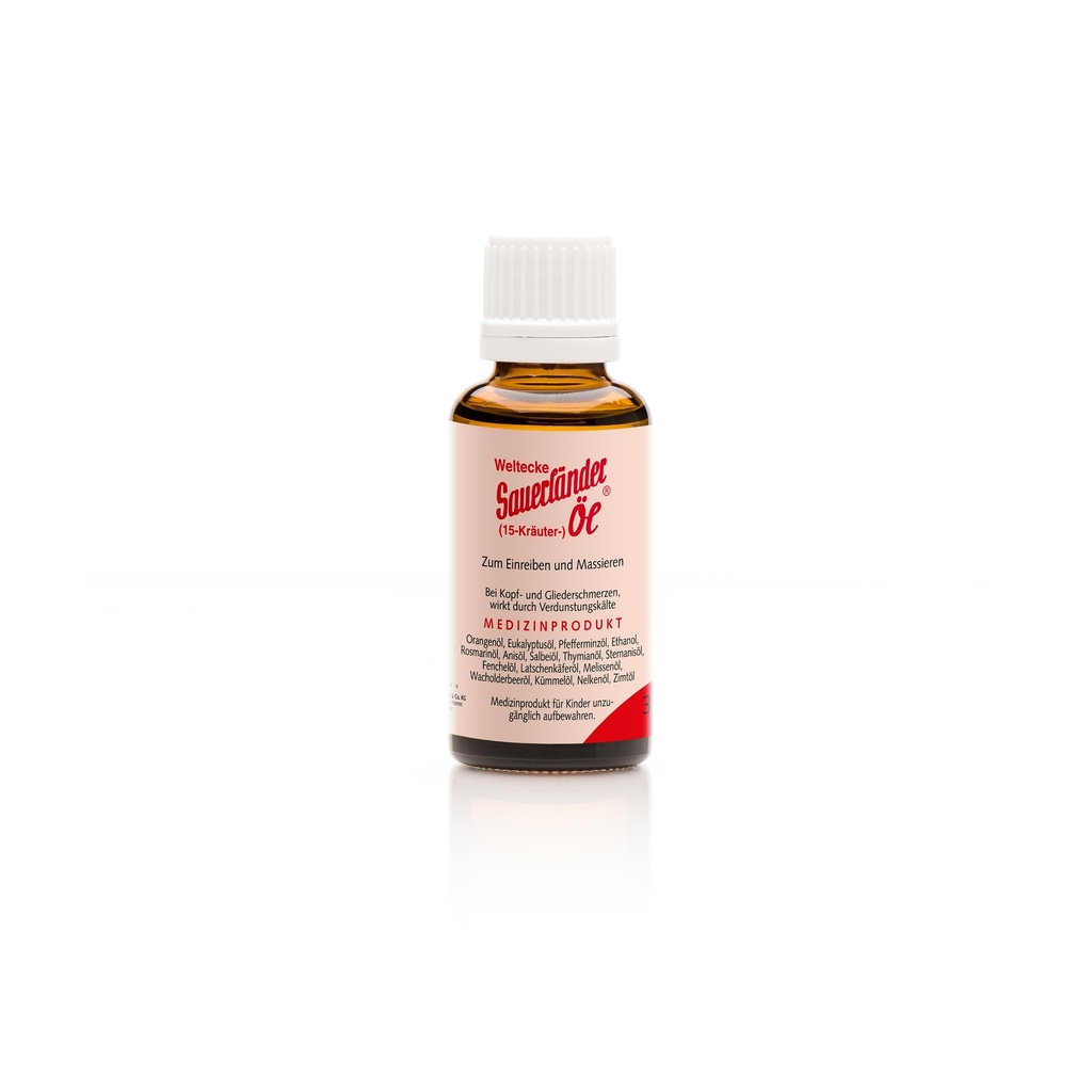 [0054]  Weltecke Sauerländer 15-Kräuter-Öl 30ml 