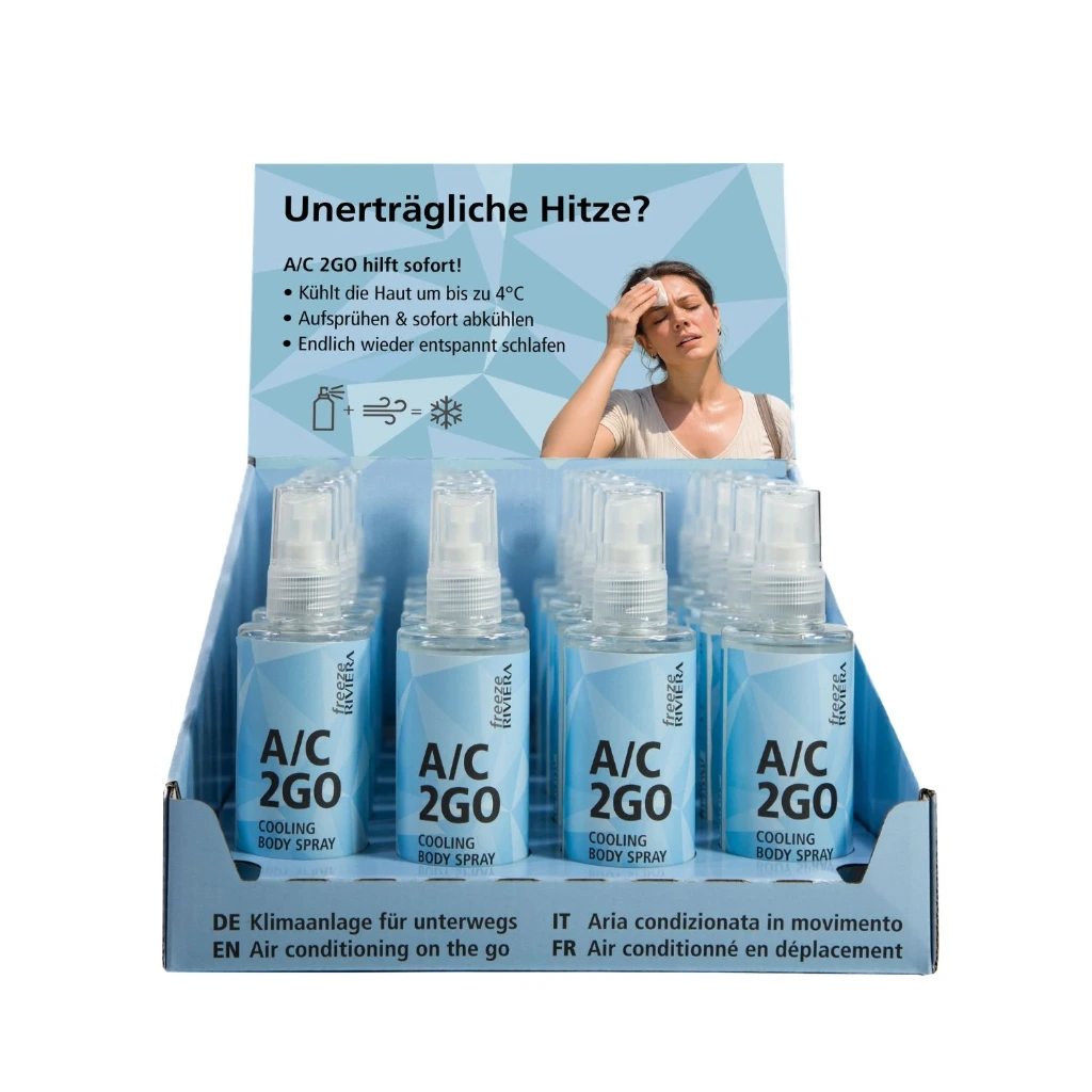 [ACDIS0100] Riviera A/C 2GO Cooling Body Spray Display (20 x A/C 2GO)