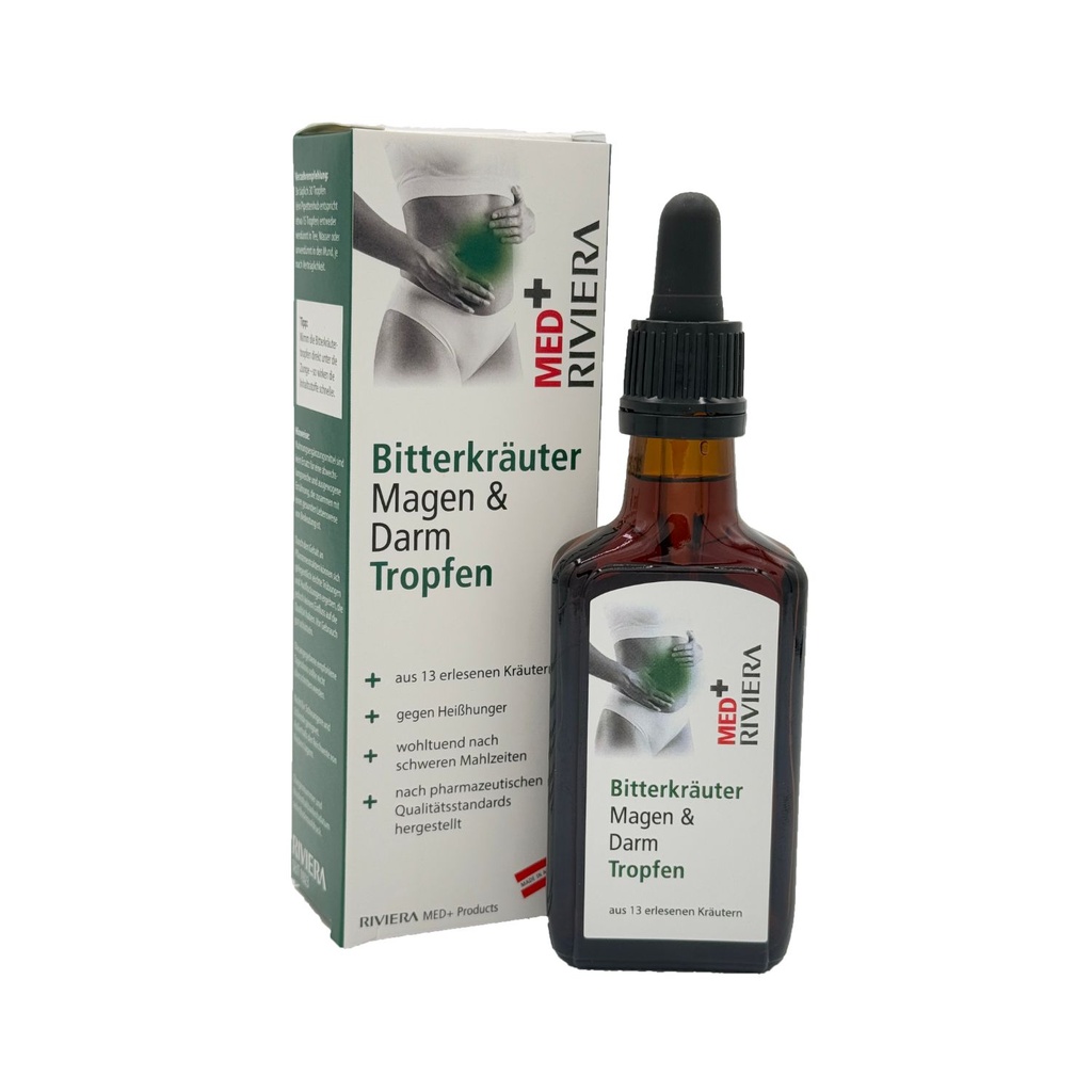 [BKTR0050] Riviera MED+ Bitterkräuter Magen & Darm Tropfen 50 ml, 50% vol.