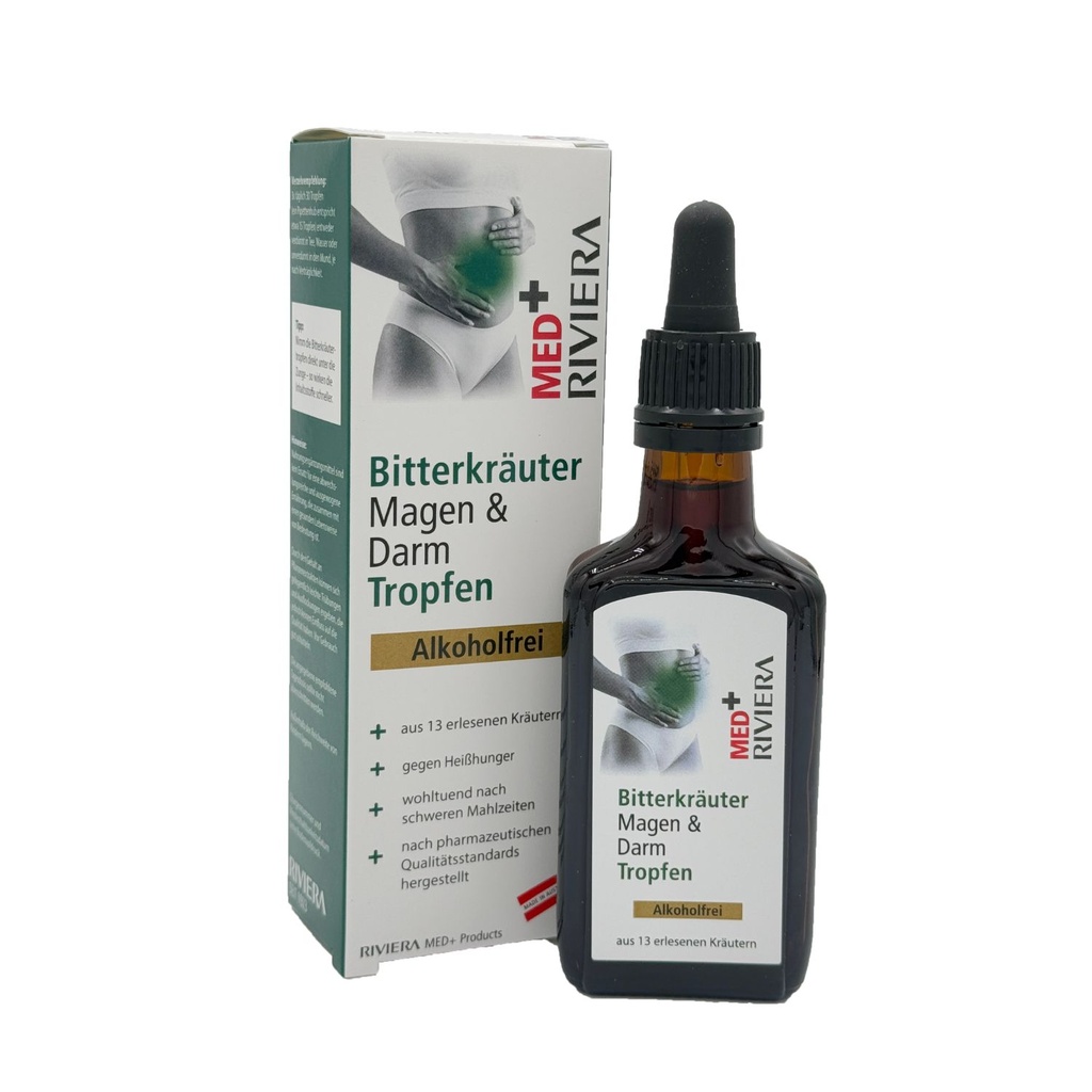 [BKTRAF0050] Riviera MED+ Bitterkräuter Magen & Darm Tropfen alkoholfrei 50 ml