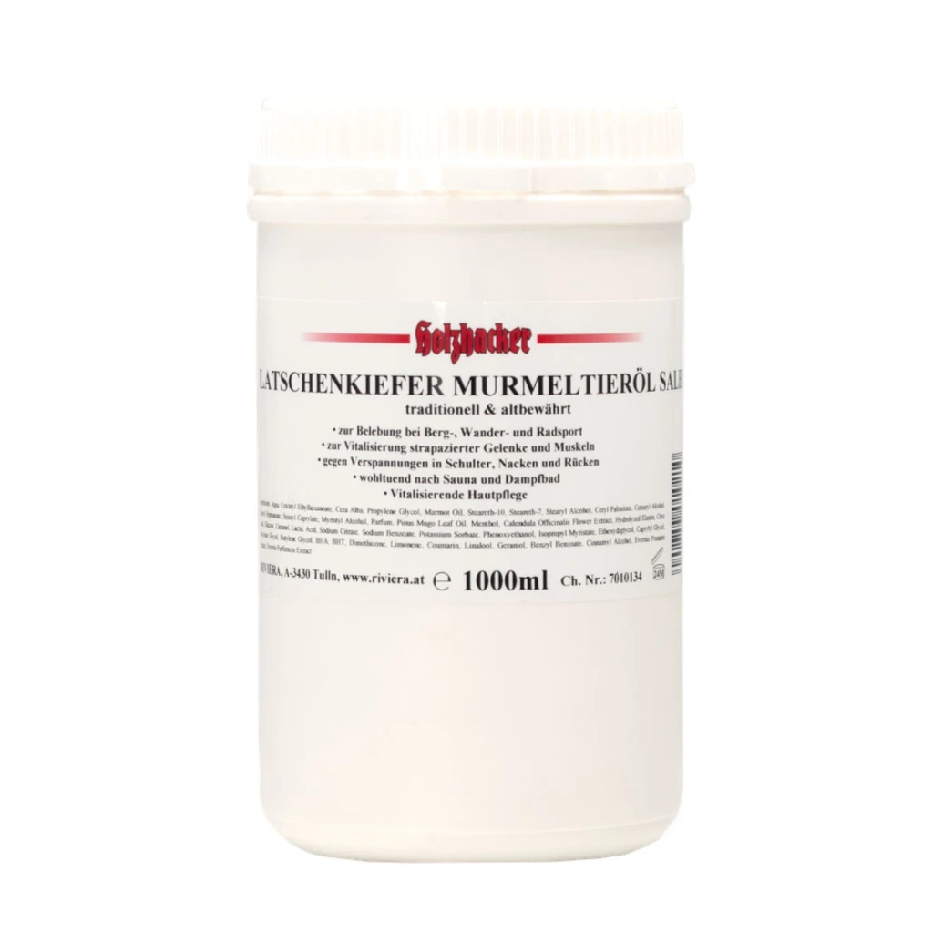 [LKMT1000] Holzhacker Latschenkiefer Murmeltieröl Salbe 1000 ml
